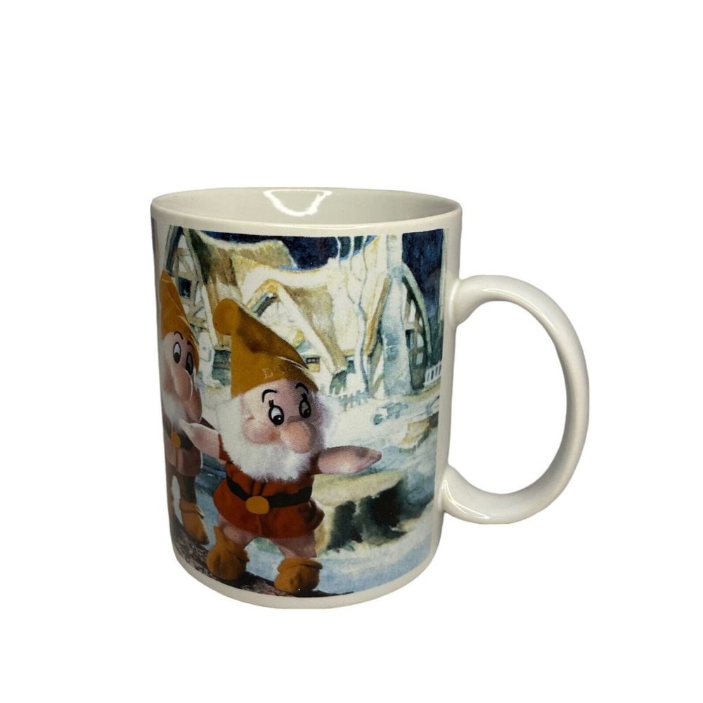 Disney 7 Dwarfs Mini Bean Bag Plush Ceramic Coffee Mug EUC